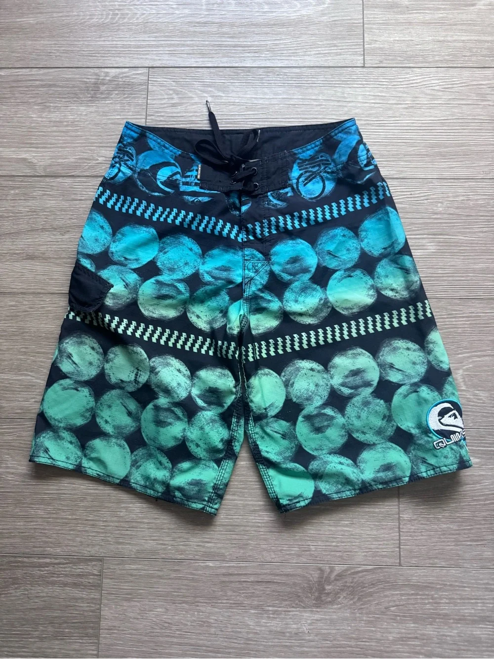 Quiksilver Board Shorts Performance Graphic Athletic Water Swim Trunks Size 30